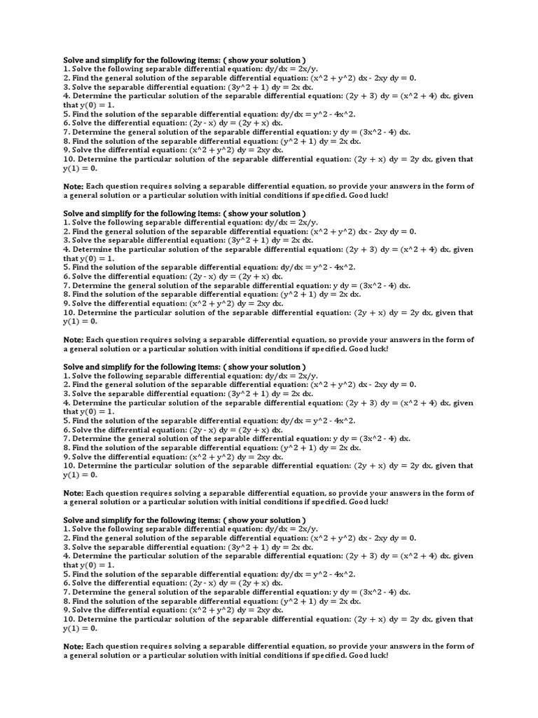 Calc Quiz De Pdf Ordinary Differential Equation Equations