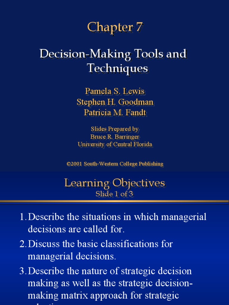 Decision Making Tools and Techniques | PDF