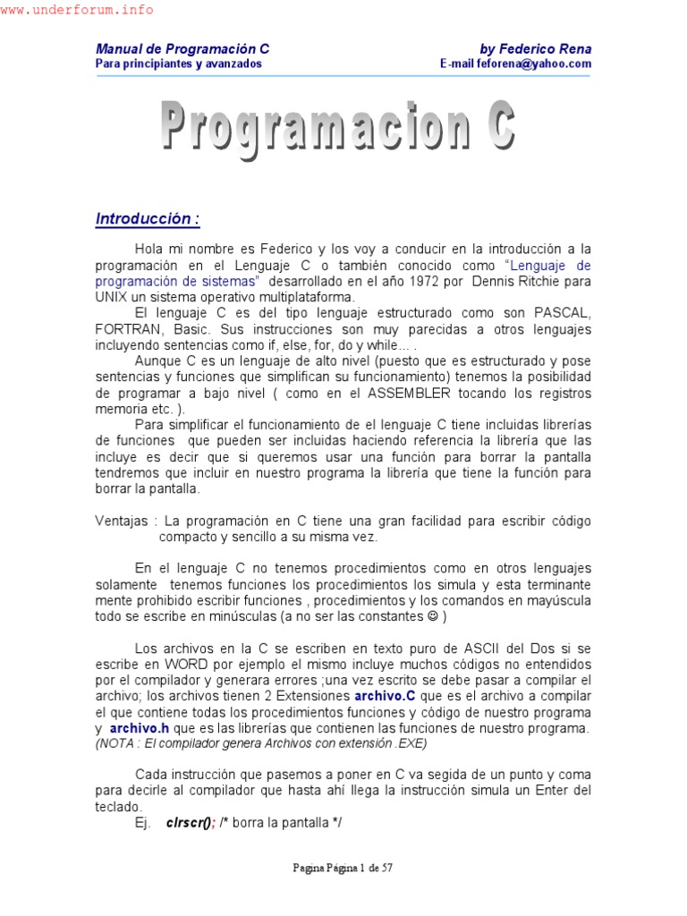 Programación C | PDF | C (lenguaje de programación) | Compilador