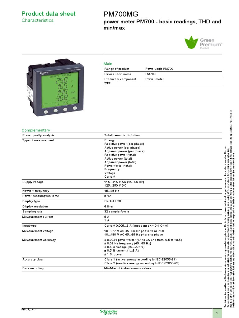 PowerLogic PM700 Product Overview | PDF | Ac Power | Metrology