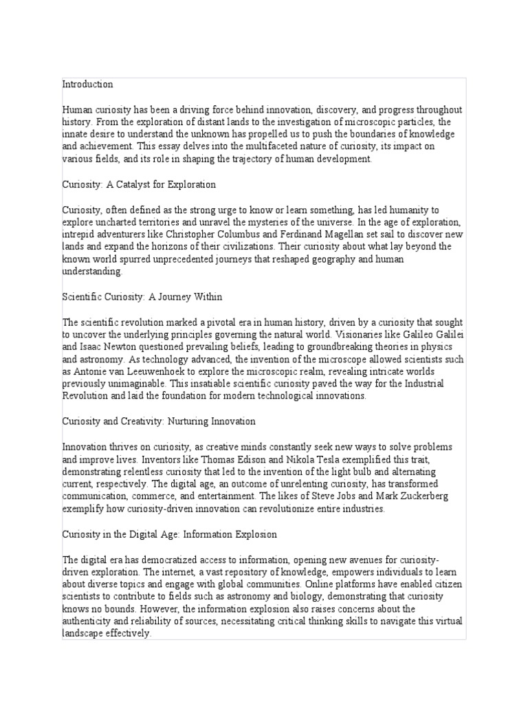 Human Exploration | PDF | Curiosity | Innovation