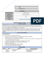 Critical Reading and Writing-Course Outline Draft