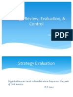 Strategy Review, Evaluation and Control
