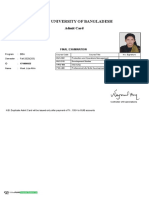Green University of Bangladesh: Admit Card