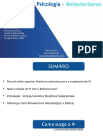 Bases Filosóficas e Históricas Do Behaviorismo