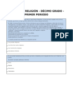 PRUEBA DE RELIGIÓN - DÉCIMO GRADO - PDF