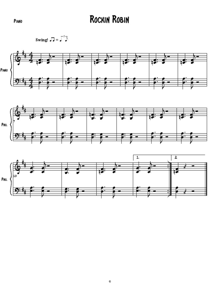 Rockin Robin Score - Piano | PDF