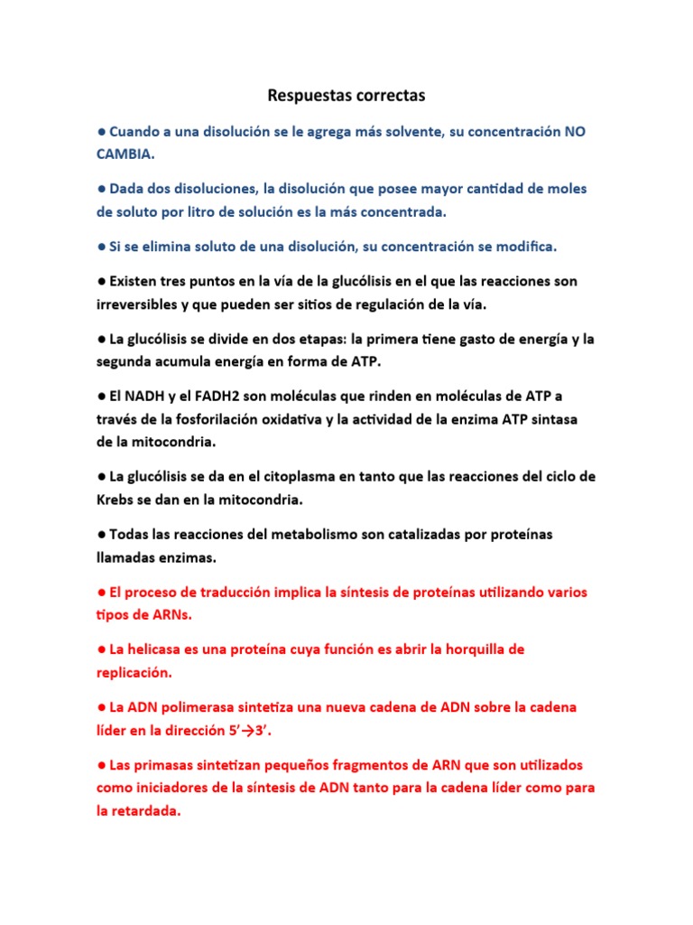 Respuestas Correctas | PDF