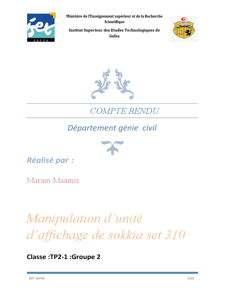 Compte Rendu ISET Gafsa 2022 | PDF