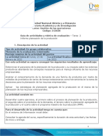 Guía de Actividades y Rúbrica de Evaluación - Unidad 1 - Tarea 2 - Informe Planeación de La Producción