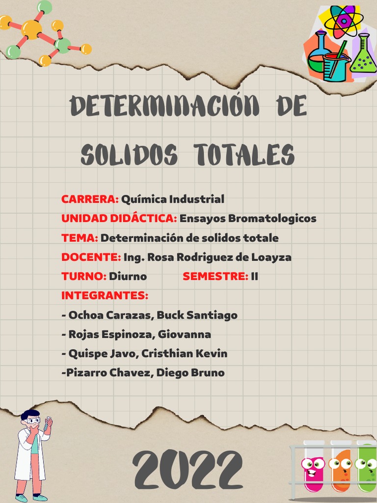 Determinación de Sólidos Totales | PDF | Salud y bienestar