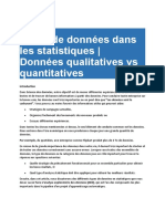 Big Data - Types de Données Dans Les Statistiques - Données Qualitatives Vs Quantitatives