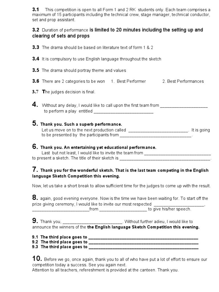 Master of ceremony script | pdf picture