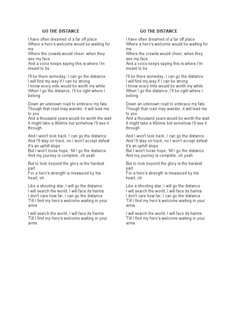 Go The Distance | PDF