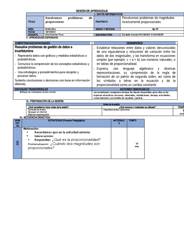 Sesion Matematica Octubre | PDF | Crecimiento personal y profesional