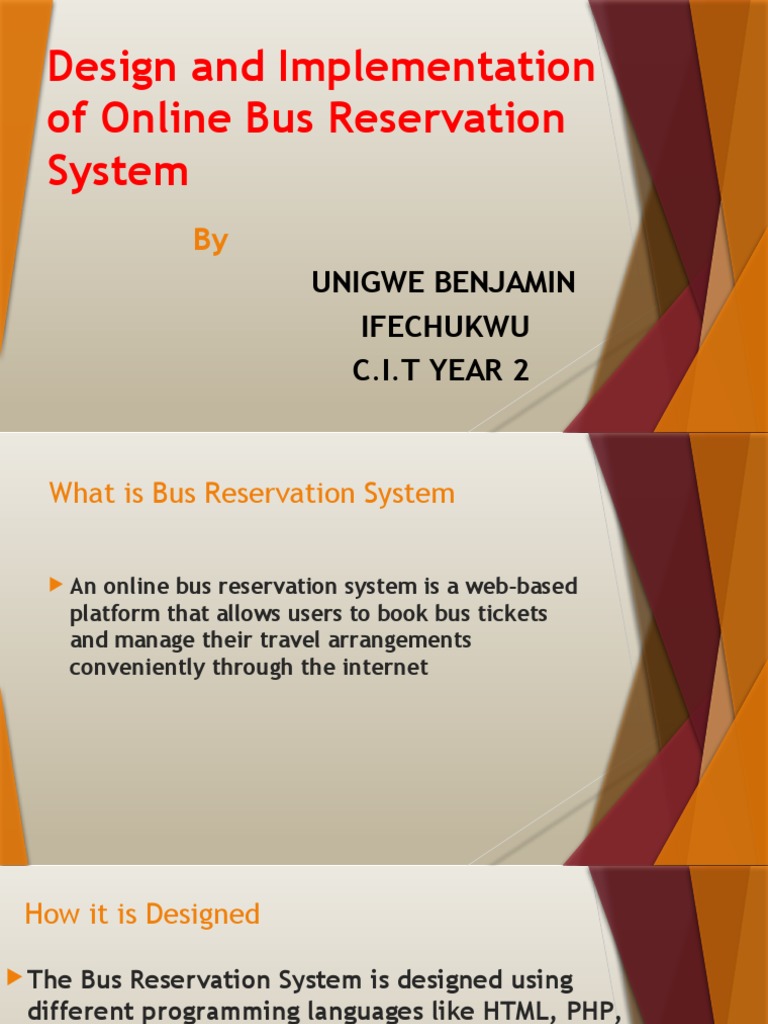Design and Implementation of Online Bus Reservation System | PDF ...