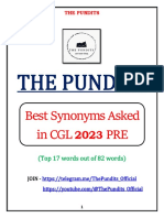 Best Synonyms Asked in CGL 2023 PRE Exam - The PUNDITS