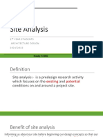 Site Analysis: 1 Year Students Architecture Design 2021/2022