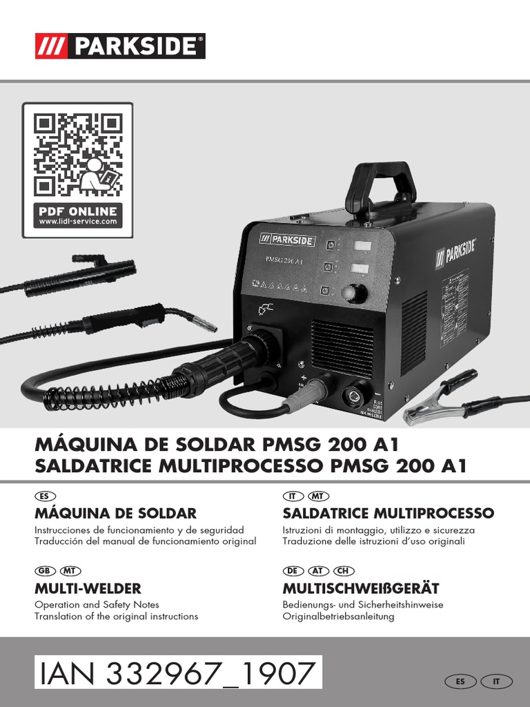 Manual de la Máquina de Soldar PMSG 200 A1 | PDF