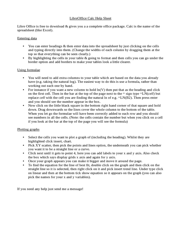 Using libreoffice calc pdf spreadsheet mathematics