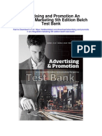 Advertising and Promotion An Integrated Marketing 5th Edition Belch Test Bank