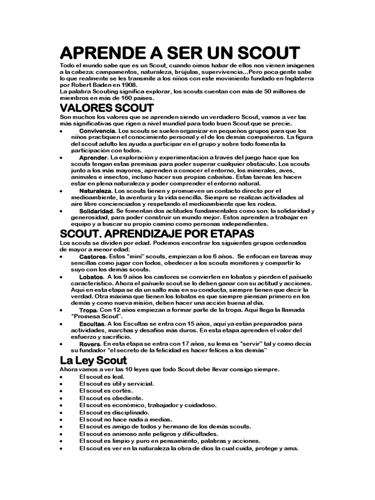 Las 10 Leyes del Scout | PDF | Exploración