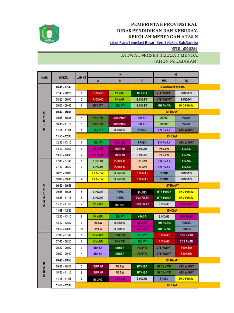 Jadwal Ganjil 2023 | PDF