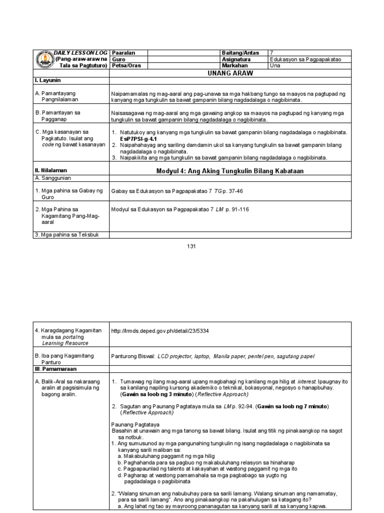 EsP DLL 7 Mod 4 Gayle Cotta NHS | PDF