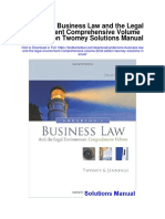 Andersons Business Law and The Legal Environment Comprehensive Volume 22nd Edition Twomey Solutions Manual