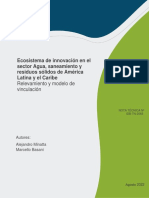 Ecosistema de Innovacion en El Sector Agua Saneamiento y Residuos Solidos de America Latina y El Caribe Relevamiento y Modelo de Vinculacion