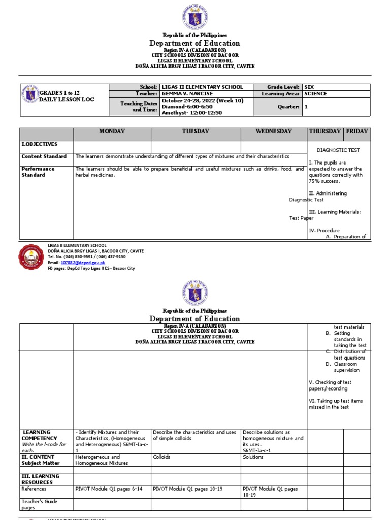 Dll Science 6 Q1 W10 Pdf