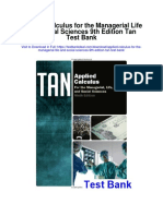 Applied Calculus For The Managerial Life and Social Sciences 9th Edition Tan Test Bank