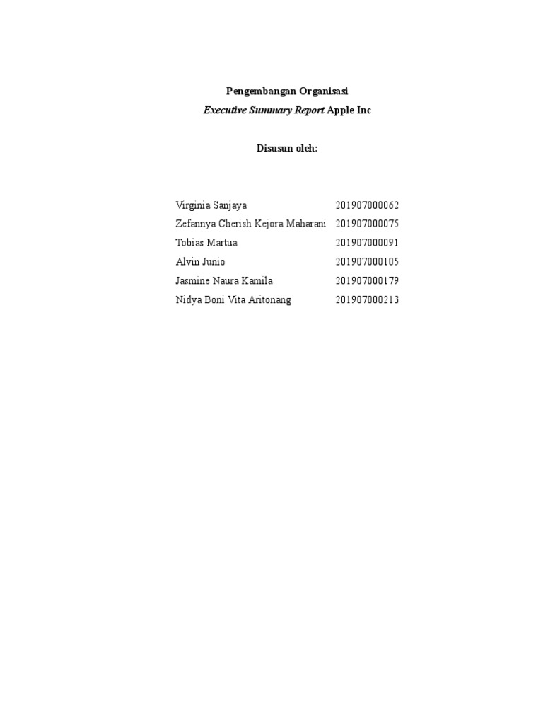 Laporan Ringkas Program Apple Inc | PDF | Karier & Perkembangan | Bisnis