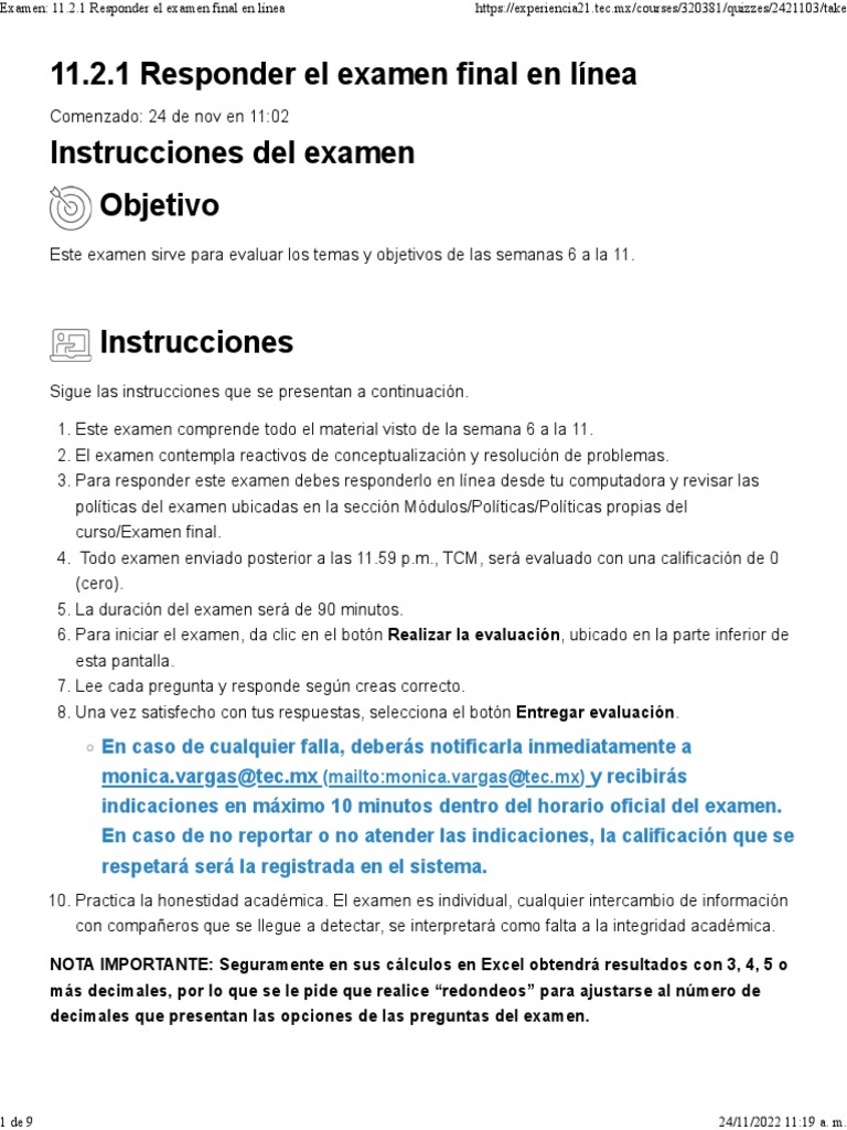 Instrucciones para examen final en línea | PDF | Compartir (Finanzas ...