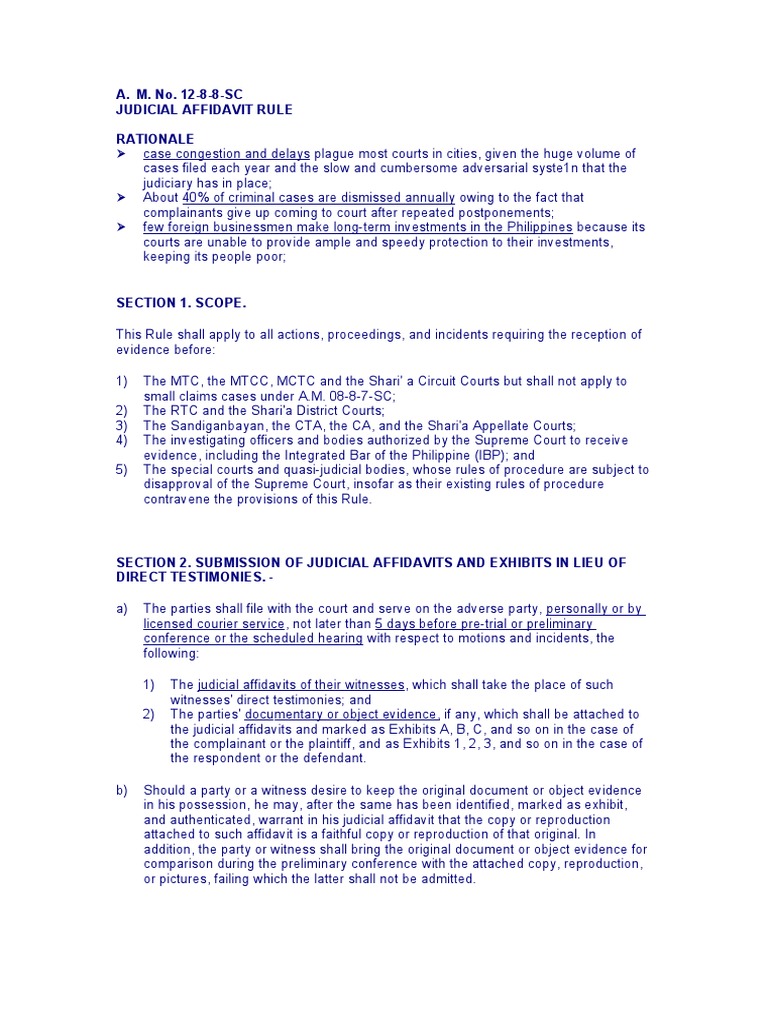 Judicial Affidavit Rule Overview | PDF | Affidavit | Witness