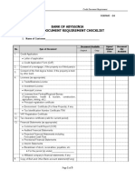 Credit Document Requirement Checklist in Abyssinia Bank