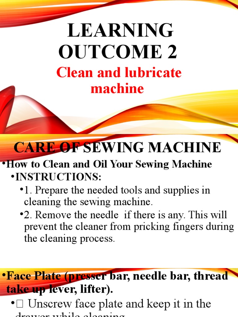 Learning 2 Clean and Lubricate Machine PDF Sewing Machine