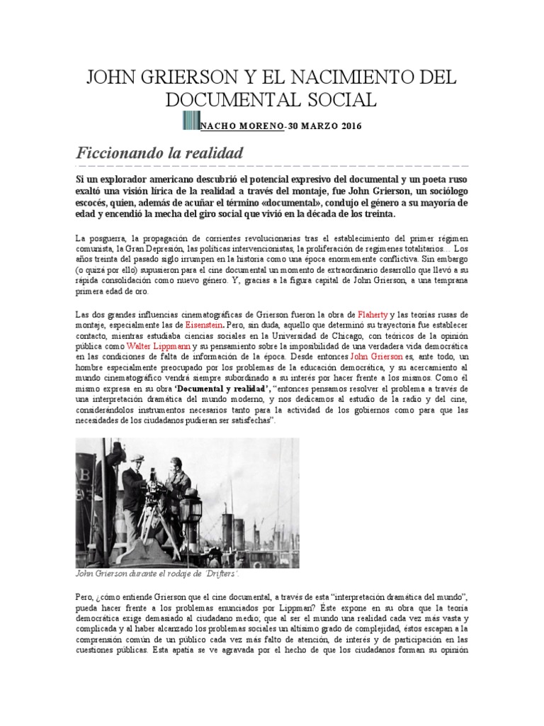 John Grierson y El Nacimiento Del Documental Social | PDF