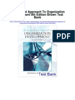 Experiential Approach To Organization Development 8th Edition Brown Test Bank