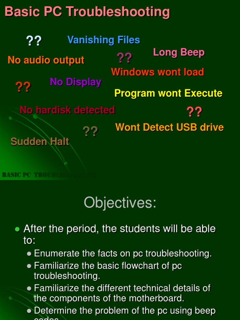 Basic PC Troubleshooting Part 1 | PDF | Troubleshooting | Personal ...