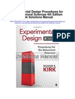 Experimental Design Procedures For The Behavioral Sciences 4th Edition Kirk Solutions Manual