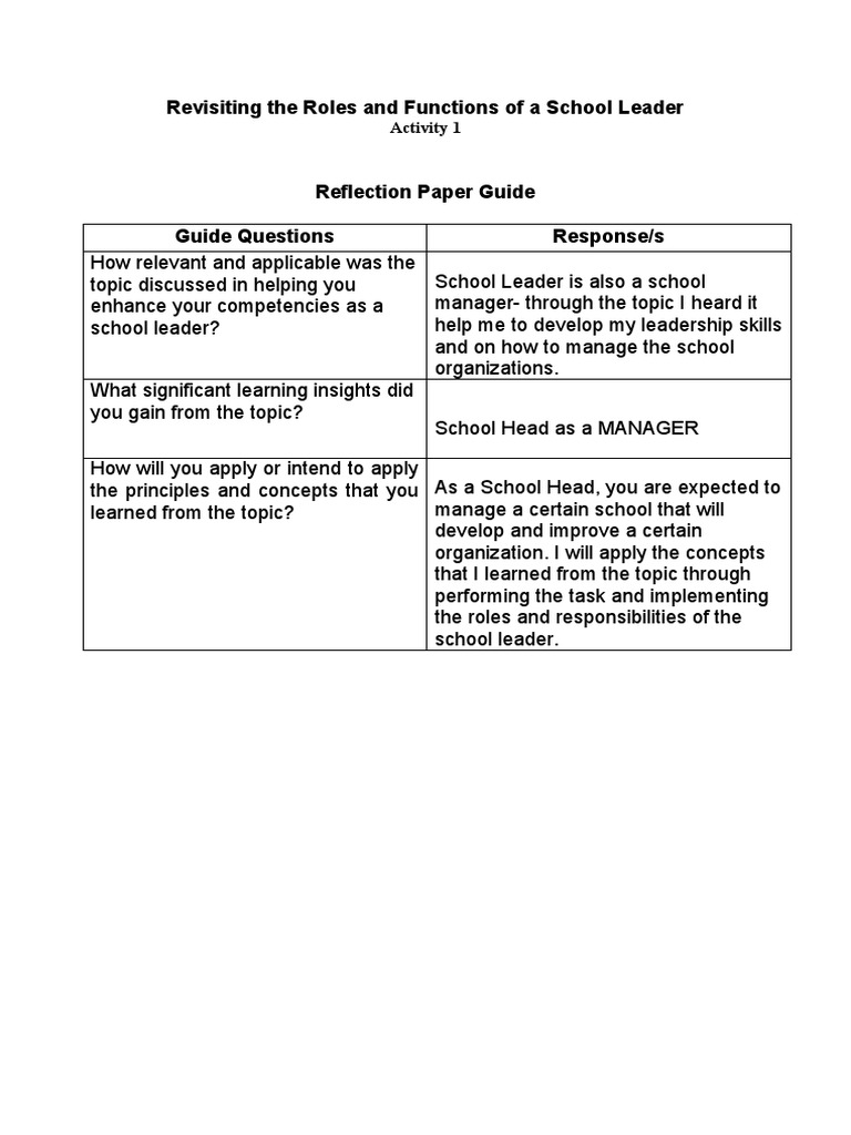 ReflectionPaperGuide 1 PDF