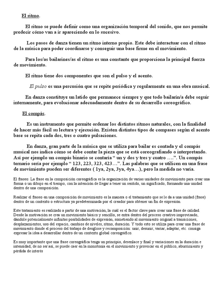 El Ritmo | PDF | Ritmo | Bailes