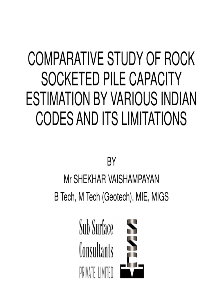 Session11 - Rock Socketed Pile - Shekhar Vaishampayan | PDF | Deep ...