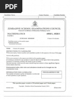 ZIMSEC O Level Pure Mathematics Specimen | PDF | Equations | Mathematics