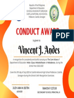 Conduct Award-Vincent J. Andes