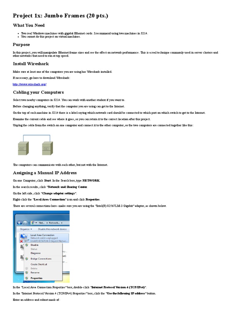 Packet Capture Lab Jumbo Frames PDF