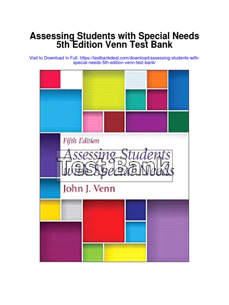 Assessing Students With Special Needs 5th Edition Venn Test Bank PDF