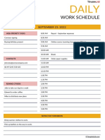 Daily Work Schedule Template