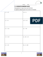 Quadratics - Homework Packet